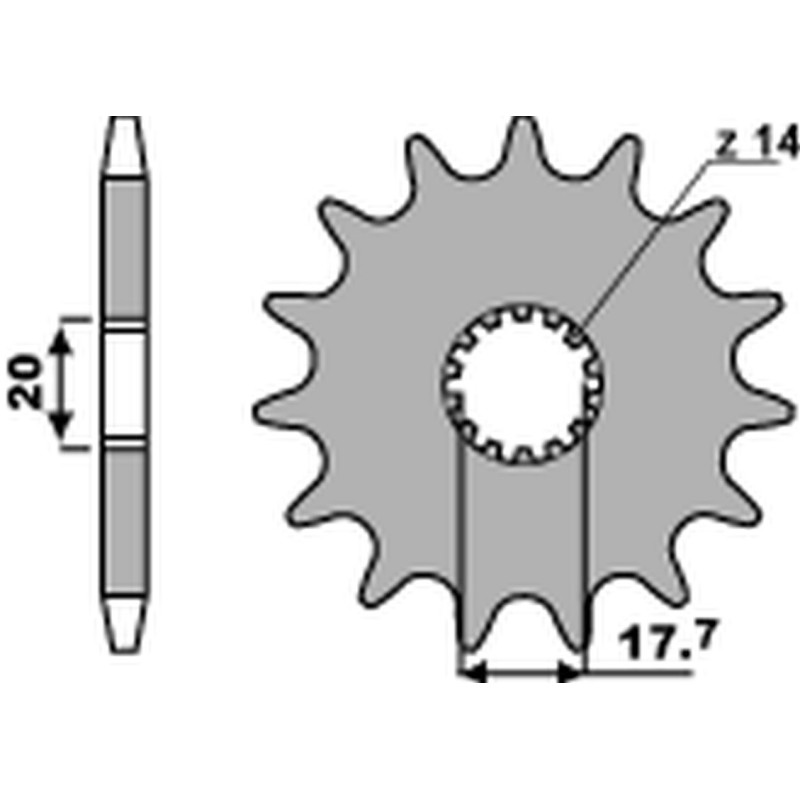 PBR WYPRZEDAZ ZĘBATKA PRZEDNIA 440 13 18NC YAMAHA YZ 125 '87-'92 (JTF564.13) (ŁAŃC. 520) (STD.) (MADE IN ITALY)