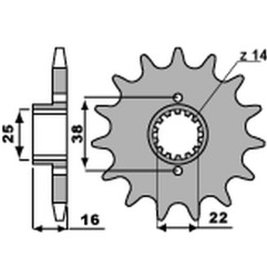 PBR WYPRZEDAZ ZĘBATKA PRZEDNIA 490 13 18NC DUCATI MONSTER 600/750/900 (JTF736.13) (ŁAŃC. 520) (MADE IN ITALY)