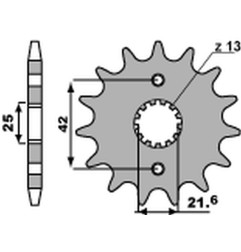 PBR WYPRZEDAZ ZĘBATKA PRZEDNIA 513 13 18NC KAWASAKI ZZ-R 600 '90-'06, YAMAHA YZF 600 THUNDER CAT '96-'03 (JTF513.13)