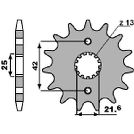 PBR WYPRZEDAZ ZĘBATKA PRZEDNIA 513 13 18NC KAWASAKI ZZ-R 600 '90-'06, YAMAHA YZF 600 THUNDER CAT '96-'03 (JTF513.13)