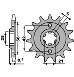 PBR WYPRZEDAZ ZĘBATKA PRZEDNIA 581 13 18NC YAMAHA TT 350 '86-'99 (JTF575.13) (ŁAŃC. 520) (STD.-1) (MADE IN ITALY)