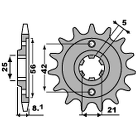 PBR WYPRZEDAZ ZĘBATKA PRZEDNIA 581 13 18NC YAMAHA TT 350 '86-'99 (JTF575.13) (ŁAŃC. 520) (STD.-1) (MADE IN ITALY)