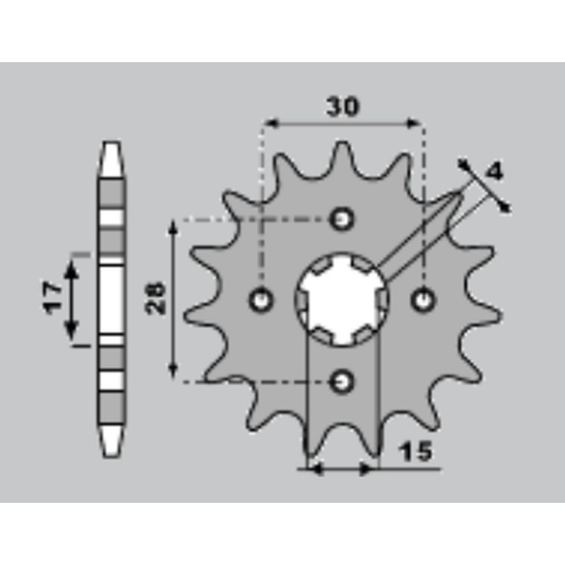 PBR ZĘBATKA PRZEDNIA 255 14 18NC NSR 50 + 1 (ŁAŃC. 420) (MADE IN ITALY)