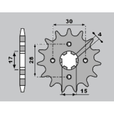 PBR ZĘBATKA PRZEDNIA 255 14 18NC NSR 50 + 1 (ŁAŃC. 420) (MADE IN ITALY)