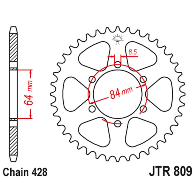 JT ZĘBATKA TYLNA 809 54 SUZUKI RM 100 '76-77, TM 100 '74-75, DR 125 '85-00, TF 100/125 '81, SP 125 '86-88 (80954JT) JT ZĘBATKA TYLNA 809 54 SUZUKI RM 100 '76-77, TM 100 '74-75, DR 125 '85-00, TF 100/125 '81, SP 125 '86-88 (80954JT)