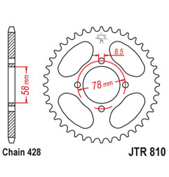 JT ZĘBATKA TYLNA 810 43 SUZUKI GS 125 '83-00 (81043JT) (ŁAŃC. 428)