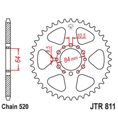 JT ZĘBATKA TYLNA 811 48 SUZUKI TF 185 '81-, DR 200 '86-91 (81148JT) (ŁAŃC. 520)