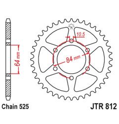 JT ZĘBATKA TYLNA 812 41 SUZUKI GT 250 '73-77, TS 250 '73-75 (81241JT) (ŁAŃC. 525)