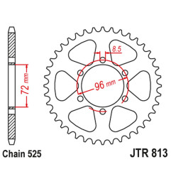 JT ZĘBATKA TYLNA SUZUKI TS 250 '71-76 (ŁAŃC. 525)