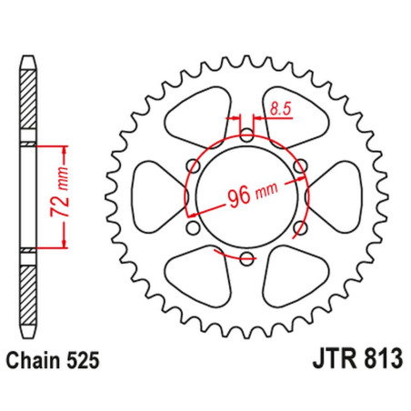 JT ZĘBATKA TYLNA SUZUKI TS 250 '71-76 (ŁAŃC. 525)