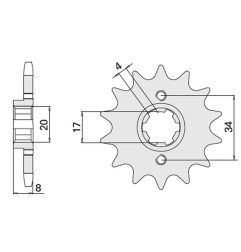 CHT WYPRZEDAŻ ZĘBATKA PRZEDNIA 267 14 HONDA XL 350R (287-14K) (JTF1263.16)