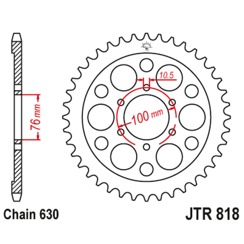 JT ZĘBATKA TYLNA 818 41 SUZUKI GS 750 '77-83, GSX 750 '79-82 (81841JT) (ŁAŃC. 630) JT ZĘBATKA TYLNA 818 41 SUZUKI GS 750 '77-83, GSX 750 '79-82 (81841JT) (ŁAŃC. 630)