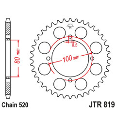 JT ZĘBATKA TYLNA 819 46 SUZUKI GSX 250 '80-82 (81946JT) (ŁAŃC. 520)