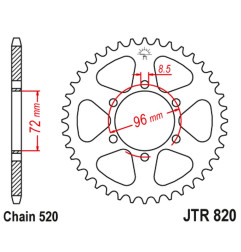 JT ZĘBATKA TYLNA 829 42 SUZUKI DR 250 '82-87, SP 250 '82-85, DR 370 '78-79, SP 370 '77-82 (82942JT) (ŁANC. 520)
