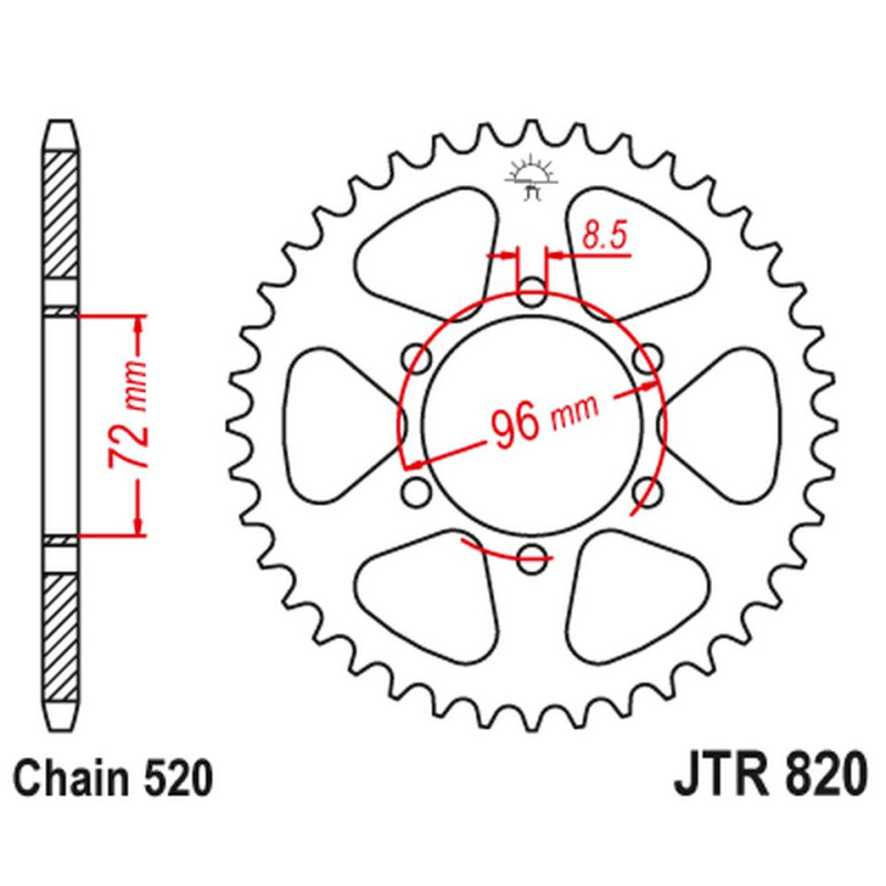 JT ZĘBATKA TYLNA 829 42 SUZUKI DR 250 '82-87, SP 250 '82-85, DR 370 '78-79, SP 370 '77-82 (82942JT) (ŁANC. 520) JT ZĘBATKA TYLNA 829 42 SUZUKI DR 250 '82-87, SP 250 '82-85, DR 370 '78-79, SP 370 '77-82 (82942JT) (ŁANC. 520)