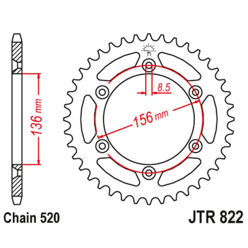 JT ZĘBATKA TYLNA 702 51 GAS GAS 200EC '00-02, HUSQVARNA TE 350 '90-95, TE 449/511 '11-12 (70251JT) (ŁAŃC. 520) JT ZĘBATKA TYLNA 702 51 GAS GAS 200EC '00-02, HUSQVARNA TE 350 '90-95, TE 449/511 '11-12 (70251JT) (ŁAŃC. 520)