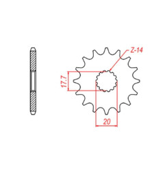 MTX PARTS ZĘBATKA PRZEDNIA 440 13 YAMAHA YZ 125 '87-'04 (JTF564.13) (ŁAŃC. 520)