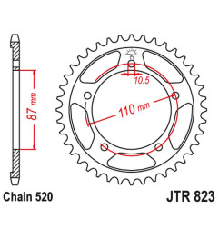 JT ZĘBATKA TYLNA 795 41 SUZUKI GS 400E, (STD.-1) SV 400 (STD. -4) (79541JT) (ŁAŃC. 520) NA ZAMÓWIENIE