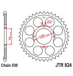 JT ZĘBATKA TYLNA 817 40 SUZUKI RG 500 GAMMA '86-89 (81740JT) (ŁAŃC. 530)