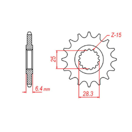MTX PARTS ZĘBATKA PRZEDNIA 2168 14 YAMAHA YFZ 450/YFM 700 RAPTOR '06-'19 (JTF1592.14) (ŁAŃC. 520)