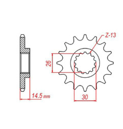 MTX PARTS ZĘBATKA PRZEDNIA 340 13 HONDA CR 125 '87-'03 (JTF326.13) (ŁAŃC. 520)
