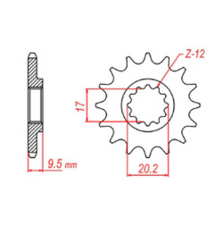 MTX PARTS ZĘBATKA PRZEDNIA 7005 14 KTM SX 65 '98-'18 (JTF1906.14) (ŁAŃC. 420)