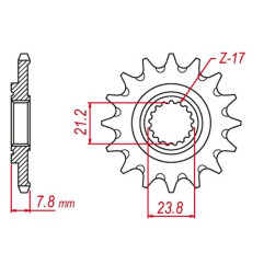 MTX PARTS ZĘBATKA PRZEDNIA HORNET 2320 14 HONDA CRF 250R 18-19 SAMOOCZYSZCZAJĄCA (JTF1344.14) (ŁAŃC. 520)