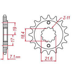 MTX PARTS ZĘBATKA PRZEDNIA HORNET 2260 14 (2160 14) SUZUKI RMZ 450 '13-'20 SAMOOCZYSZCZAJĄCA (JTF1443.14SC) (ŁAŃC. 520)
