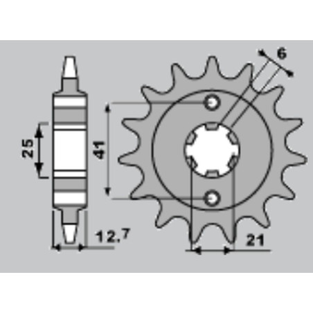 PBR ZĘBATKA PRZEDNIA 288 17 18NC HONDA CB 550F/K 75-80 (ŁAŃC. 530) (MADE IN ITALY)