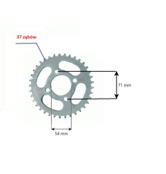 ZĘBATKA TYŁ ATV 37 ZĘBÓW (ŚREDNICA WEWNĘTRZNA 54 MM) NS150FMH-060018