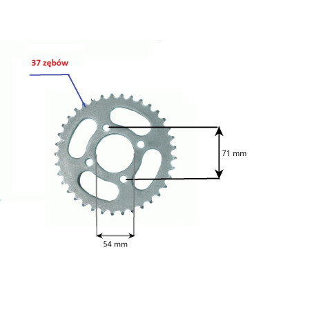 ZĘBATKA TYŁ ATV 37 ZĘBÓW (ŚREDNICA WEWNĘTRZNA 54 MM) NS150FMH-060018