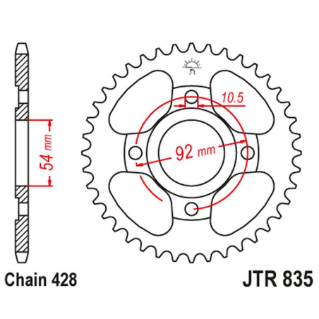 JT ZĘBATKA TYLNA 843 47 YAMAHA TZR 50 KONWERSJA (84347JT) (ŁAŃC. 428)