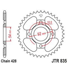 JT ZĘBATKA TYLNA 843 49 YAMAHA SR 125 '82-03 (84349JT) (ŁAŃC. 428)