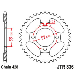 JT ZĘBATKA TYLNA YAMAHA RS 200 (ŁAŃC. 428) NA ZAMÓWIENIE