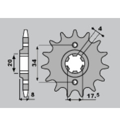 PBR WYPRZEDAZ ZĘBATKA PRZEDNIA 328 13 18NC HONDA NSR 125 89-93 (ŁAŃC. 520) (MADE IN ITALY)