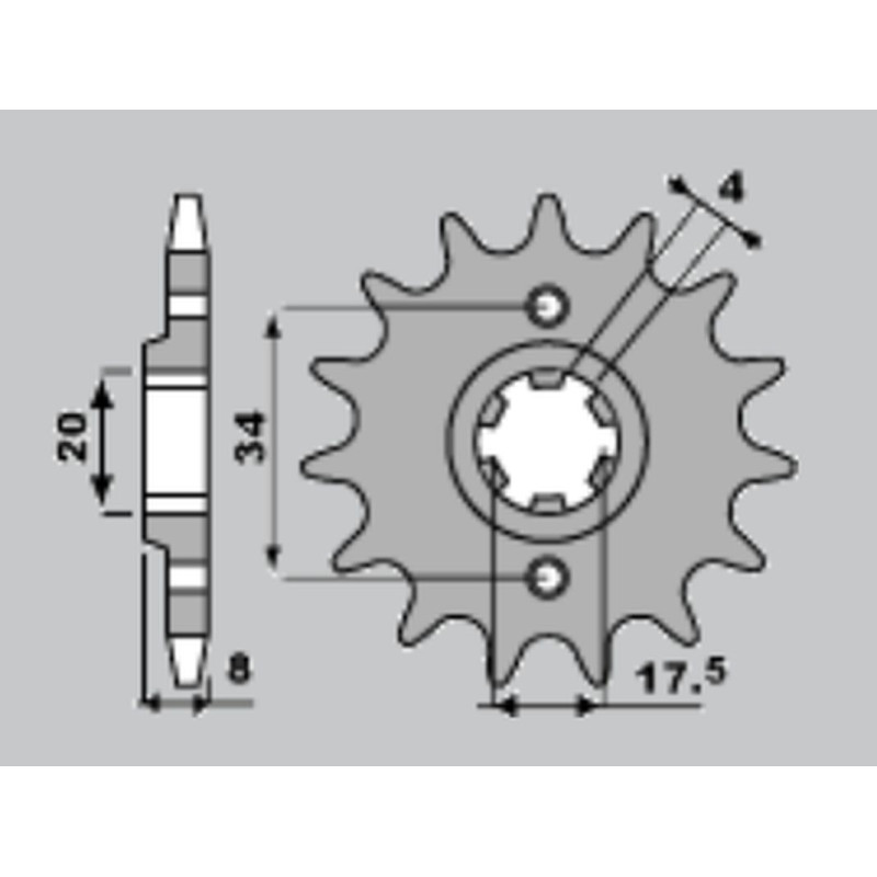 PBR WYPRZEDAZ ZĘBATKA PRZEDNIA 328 13 18NC HONDA NSR 125 89-93 (ŁAŃC. 520) (MADE IN ITALY)