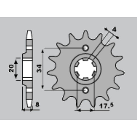 PBR WYPRZEDAZ ZĘBATKA PRZEDNIA 328 13 18NC HONDA NSR 125 89-93 (ŁAŃC. 520) (MADE IN ITALY)