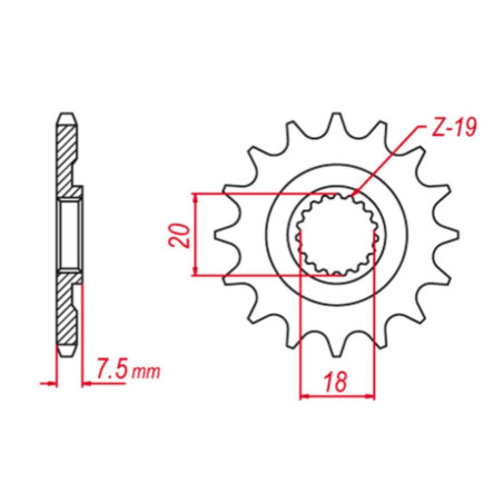GROSSKOPF WYPRZEDAŻ ZĘBATKA PRZEDNIA 340 12 HONDA CR 125 '87-'03 (JTF326.12)