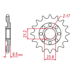 GROSSKOPF WYPRZEDAŻ ZĘBATKA PRZEDNIA 342 12 HONDA CR 250 '88-'08, CRF 450 '02-'25, CRF 250R '22-'25 (JTF284.12)