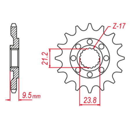 GROSSKOPF WYPRZEDAŻ ZĘBATKA PRZEDNIA 342 12 HONDA CR 250 '88-'08, CRF 450 '02-'25, CRF 250R '22-'25 (JTF284.12)