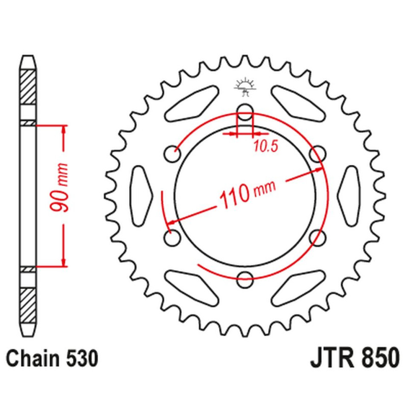 JT ZĘBATKA TYLNA 850 32 YAMAHA XS 650 '75-81 (85032JT) (ŁAŃC. 530) JT ZĘBATKA TYLNA 850 32 YAMAHA XS 650 '75-81 (85032JT) (ŁAŃC. 530)