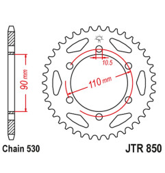 JT ZĘBATKA TYLNA 850 33 YAMAHA XS 650 '75-81 (85033JT) (ŁAŃC. 530)