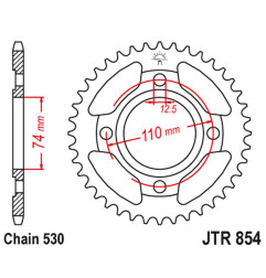 JT ZĘBATKA TYLNA 854 41 YAMAHA XS 250 '80-82, XS 500 '78-80 (85441JT) (ŁAŃC. 530)