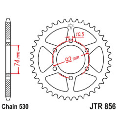JT ZĘBATKA TYLNA 852 44 YAMAHA XJ 400 / XJ 550 SECA/MAXIM '81-85 (85244JT) (ŁAŃC. 530) NA ZAMÓWIENIE