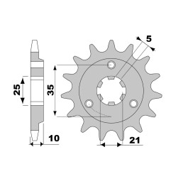 JT ZĘBATKA PRZEDNIA 415 15 SUZUKI TS 50, YAMAHA DT 50MX (41515JT) (ŁAŃC. 420)