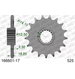Zębatka przód Afam 166601 17z rozmiar 525
