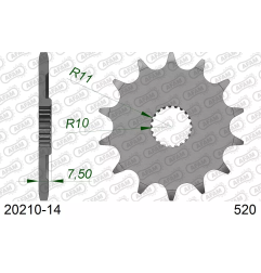 Zębatka przód Afam 20210 14z rozmiar 520