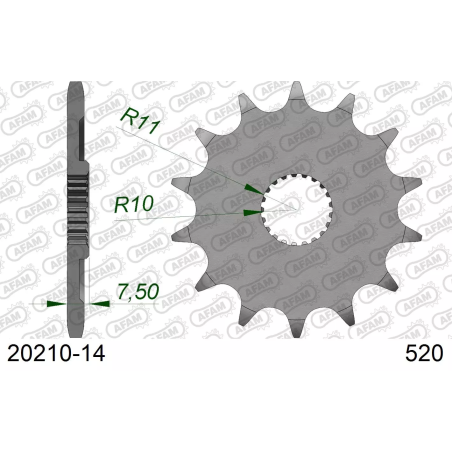 Zębatka przód Afam 20210 14z rozmiar 520