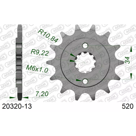 Zębatka przód Afam 20320 13z rozmiar 520