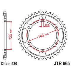JT ZĘBATKA TYLNA 865 49 YAMAHA FZR 500H, M, N '89-'90 (JTR865.49)* (ŁAŃC. 530)